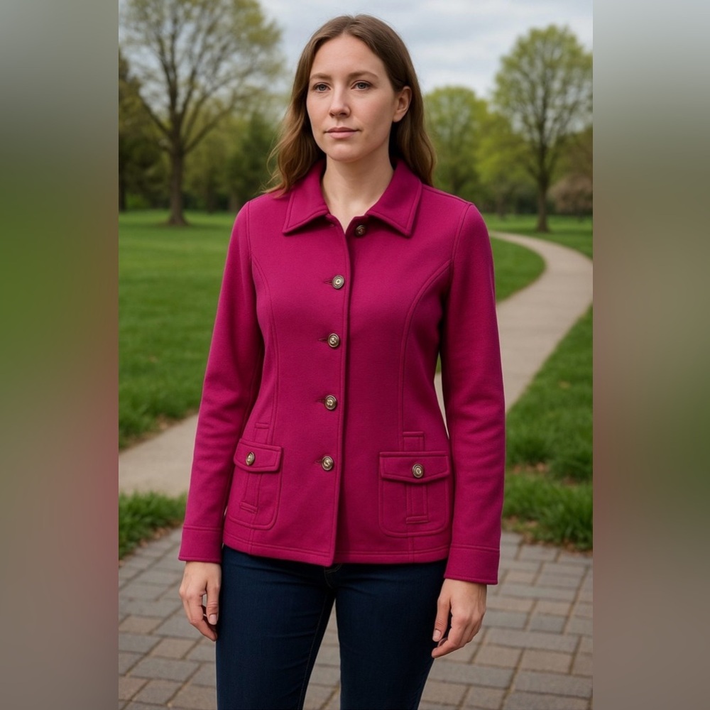Charter Club Magenta Utility Jacket - Picture 1 of 7